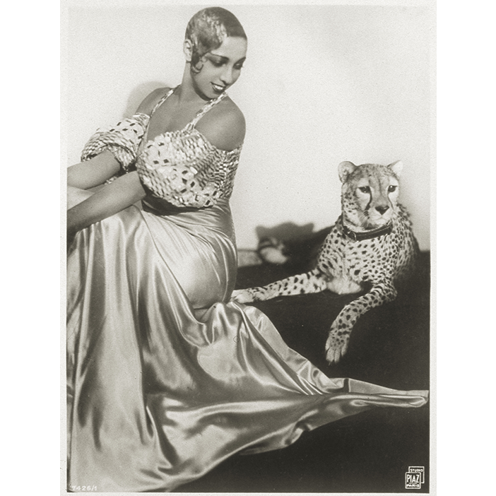 Tänzerin Josephine Baker mit Gepard Chiquita